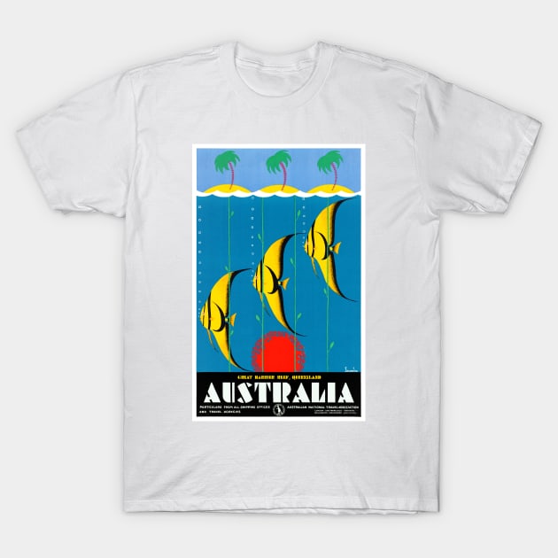 Vintage Travel Poster Australia Great Barrier Reef 2 T-Shirt by vintagetreasure